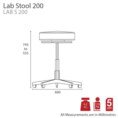 MA Lab Stool With Ring Lever