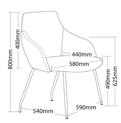 ST Gold Chrome Legs Fabric Upholstered Breakout Chair